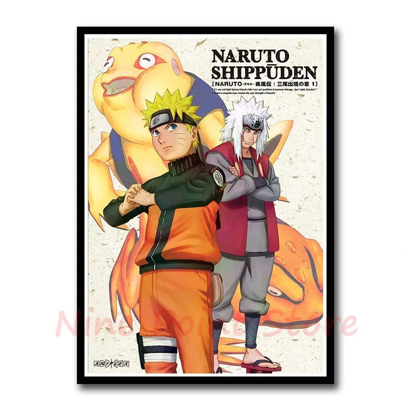 Постер Naruto бумага с покрытием плакат картины с комиксами бар Детская комната Декор бескаркасные - Цвет: Серебристый