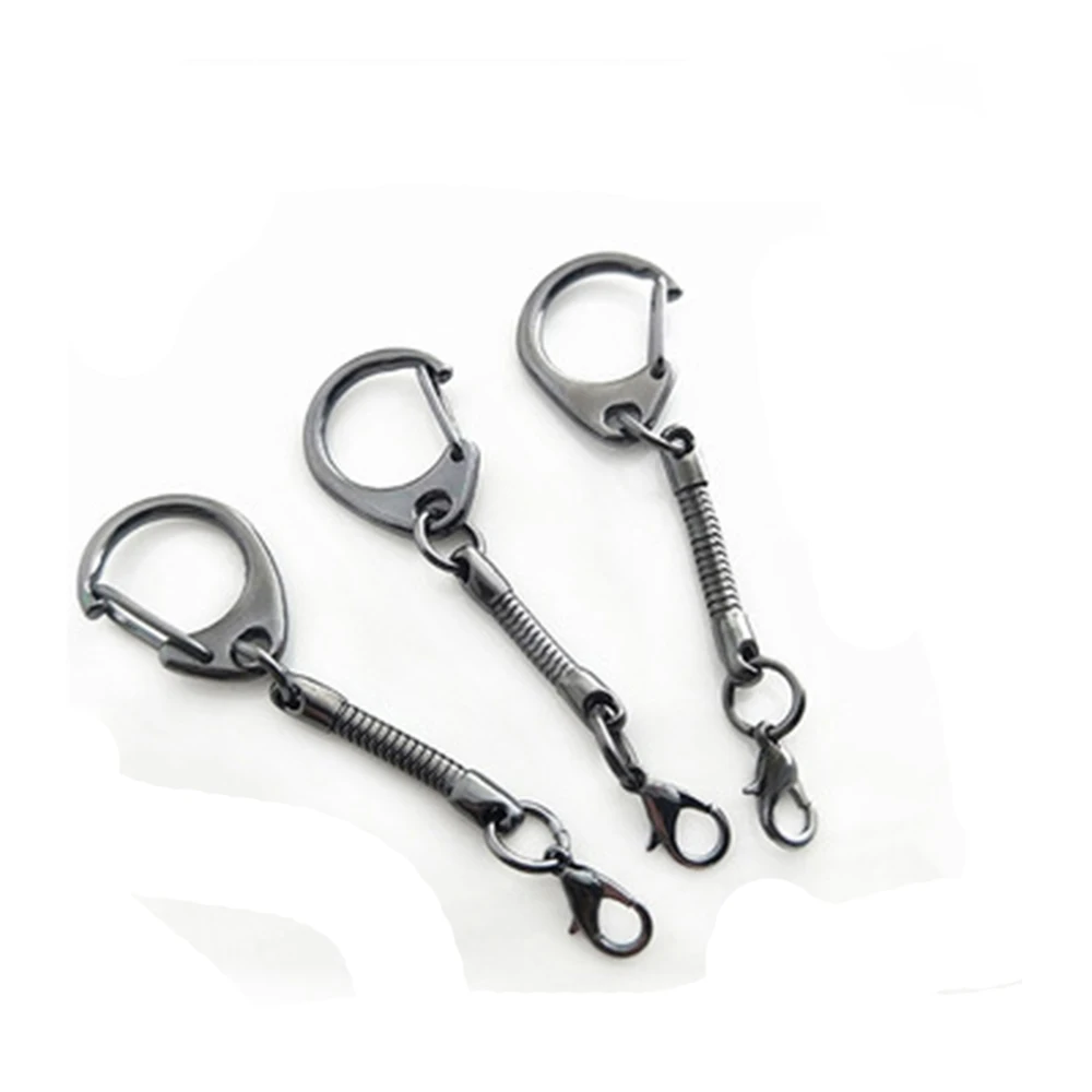 

High Quality Gray Color Carabiner Buckle Metal Snake Chain Keychain Lobster Buckle DIY Key Chains Accessories