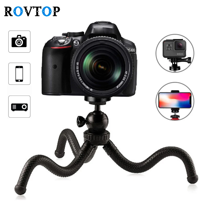 

Rovtop Flexible Portable Travel Octopus Tripods Bracket Monopod Mini Tripod For iPhone DSLR Camera Gopro With Phone Clip