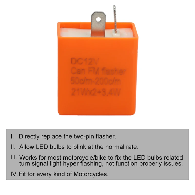 2-контактный Светодиодный проблесковый маячок реле 12V Регулируемая частота работы поворотники, индикатор реле для Мотоцикл аксессуары