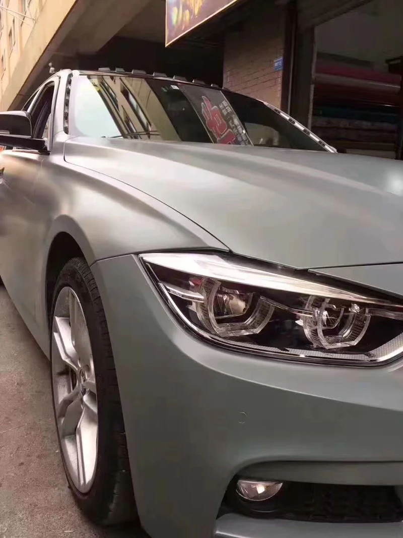 Satin Cement Grey Vinyl Film Wrap-5