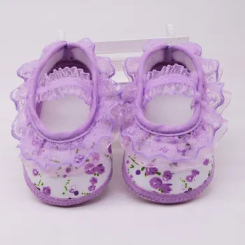 

Baby Girls Shoes Cotton Cotton Anti-skip Sole Shoes for Baby Toddler Shoes Lace Flowers Footwear
