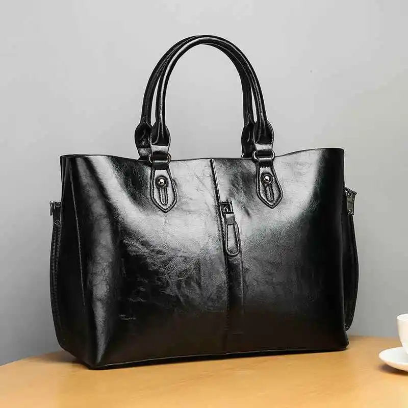 Женская кожаная сумка, повседневные сумки, модные классические простые ...