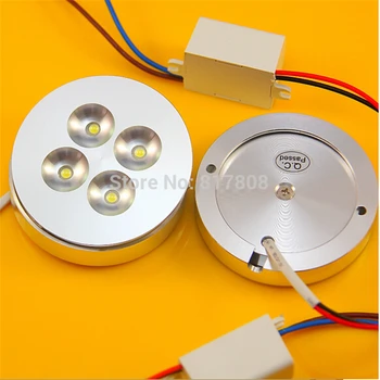 

FREE SHIPPING led built-in constant current LED driver aluminum shell 4*3W 12W Dimmable led puck light for cabinet AC85-265V