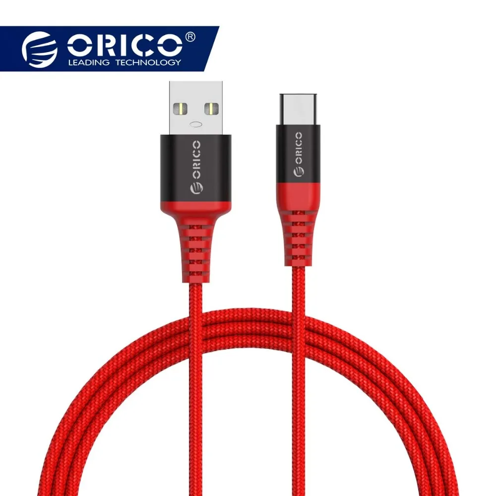 

ORICO Type-C to USB-A Cable 1m/3ft Charging Cord USB-C Sync Data Cable MAX 3A for Smart Phone Tablet Materia Black/Red
