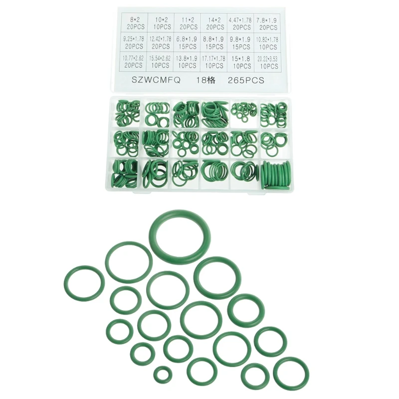 

265Pcs Car A/C R134a System Air Conditioning O Ring Seals Washer Assorted