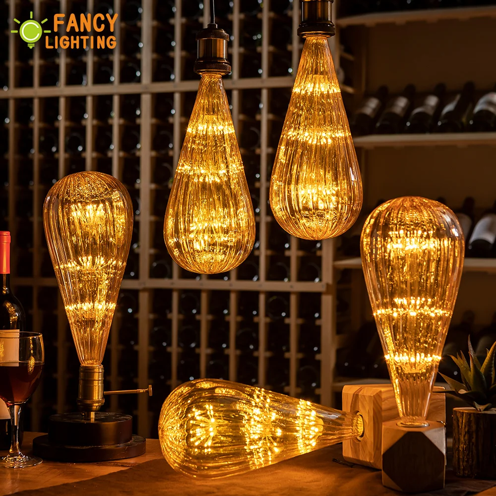 1x 60W Antique Vintage Style Gold Dimmable G80 Large Globe Light Bulb B22 Lamp