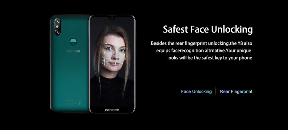 DOOGEE Y8 Android 9,0 MTK6739 четырехъядерный смартфон 6,1 дюймов FHD 19:9 8 Мп+ 8 Мп 3 Гб 16 Гб 3400 мАч 4G LTE мобильный телефон