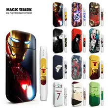 Magic Shark Iron Man Spider Bat Man Vendetta Sticker Clown Girl Skin for IQOS 2.4 Plus Case Electronic Cigarette Cover