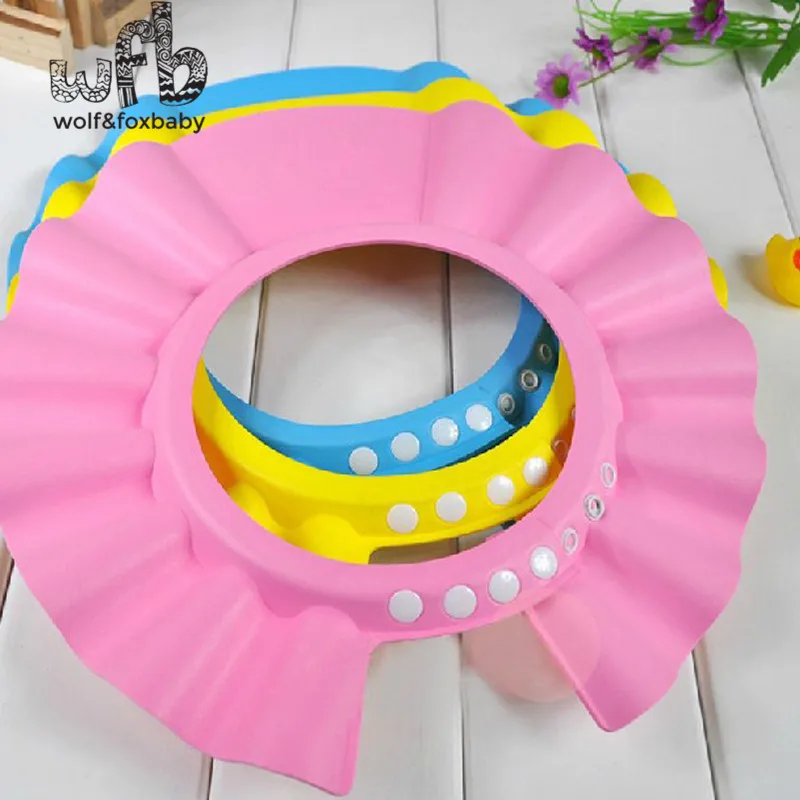 Retail Adjustable Shower caps protect Shampoo for baby health Bathing bath waterproof kid children Wash Hair Shield Hat Retail Adjustable Shower caps protect Shampoo for baby health Bathing bath waterproof kid children Wash Hair Shield Hat