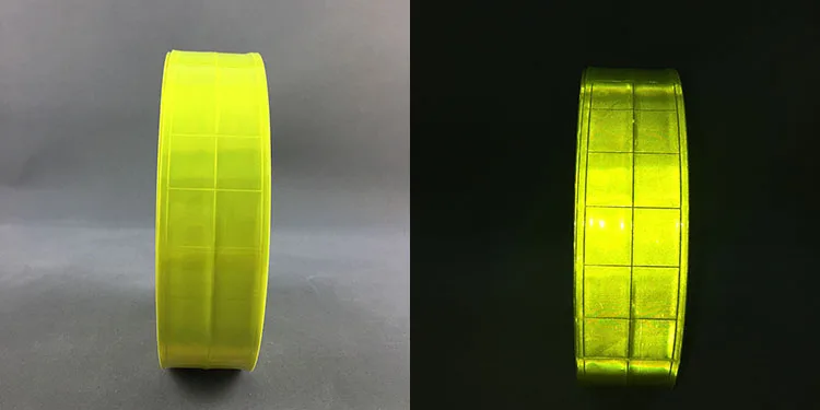5cm50Meter High visibility Reflective Strips Fluorescent PVC Strip Safety Warning Fabric Sewing Material for Clothing Bag (10)