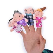 Забавный подарок 6 шт./компл. куклы семья пальчиков ткань кукла Детская образовательная игрушка на палец плюшевые игрушки на пальцы игрушки для детей