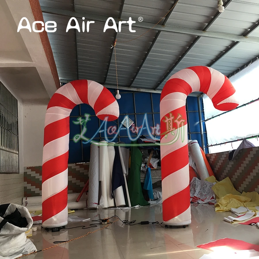 

Ecnomic inflatable led lighting Sticker Christmas Candy Cane,Xmas inflatable cane for party