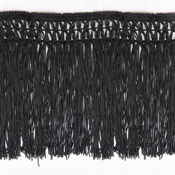

3yards Braideed Black Tassel Fringe Trimming Lace Ribbon Trim Applique Sewing Accessories for Curtain CostumesT1597