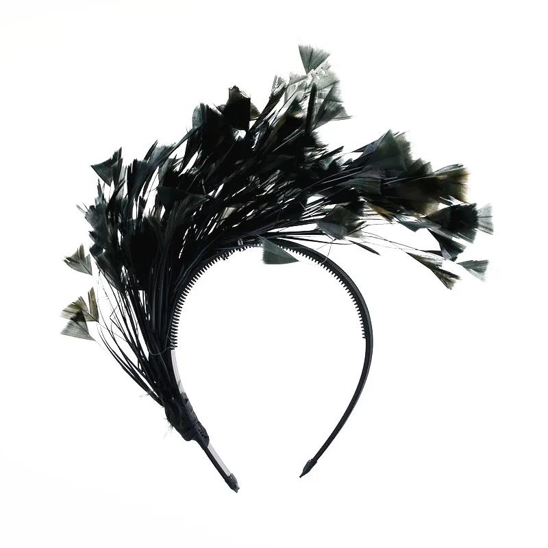 

New winter feather full head girls party hair accessories cute cool hairbands headbands-DWSAZ