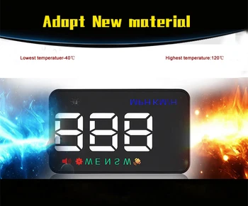

kebidumei Car HUD Detector Head up display A5 OBD2 EOBD Port Overspeed Screen Projector Alarm System Windshield Projector