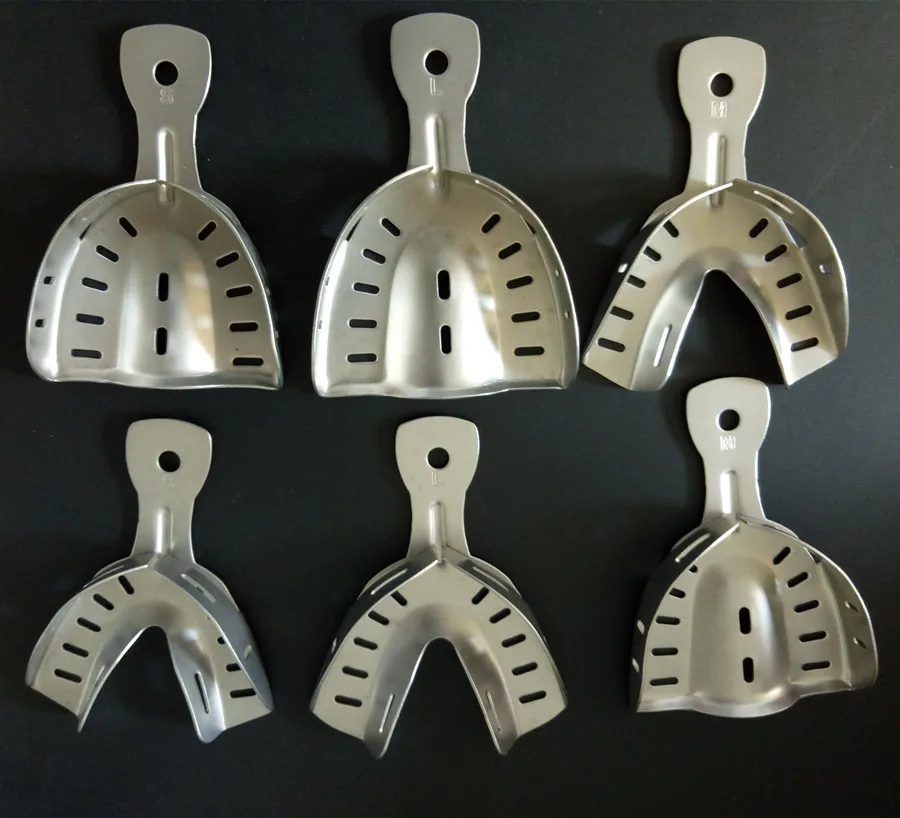 6 Pcs Dental Impression Stainless Steel Autoclavable Denture Instrument