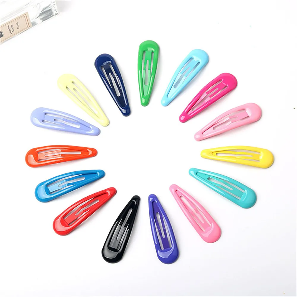 20pcs 5cm Snap Hair Clips for Hair Clip Pins BB Hairpins Color Metal Barrettes for Baby Children Women Girls Styling Accessories