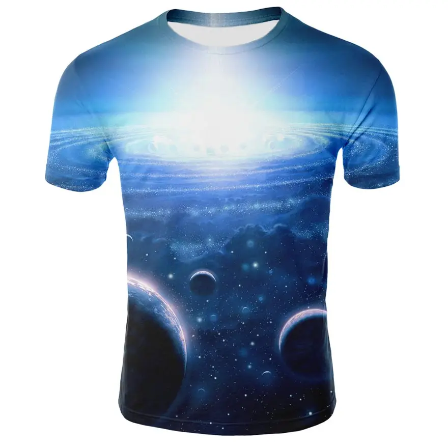 Boys Girls Galaxy Space T-Shirt Kids Short Sleeve 3D Print Unisex Tee Top 6T-16T 