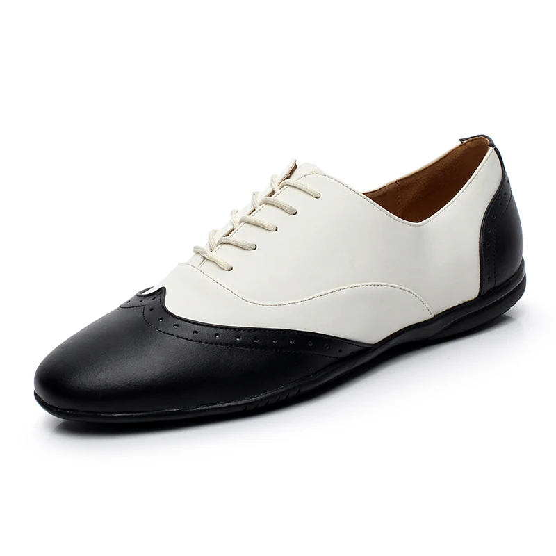 Latin dance shoes male cowhide spring and summer outdoor genuine leather  ballroom black and white 