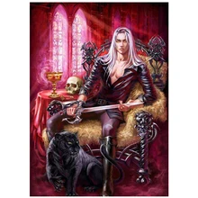 5d, алмазная картина человек и леопард полный квадратный Алмазная вышивка мозаика стразы, diy фото на заказ Z152