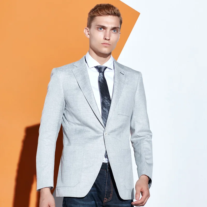 blazer men light grey casual mans clothes 2018 summer  
