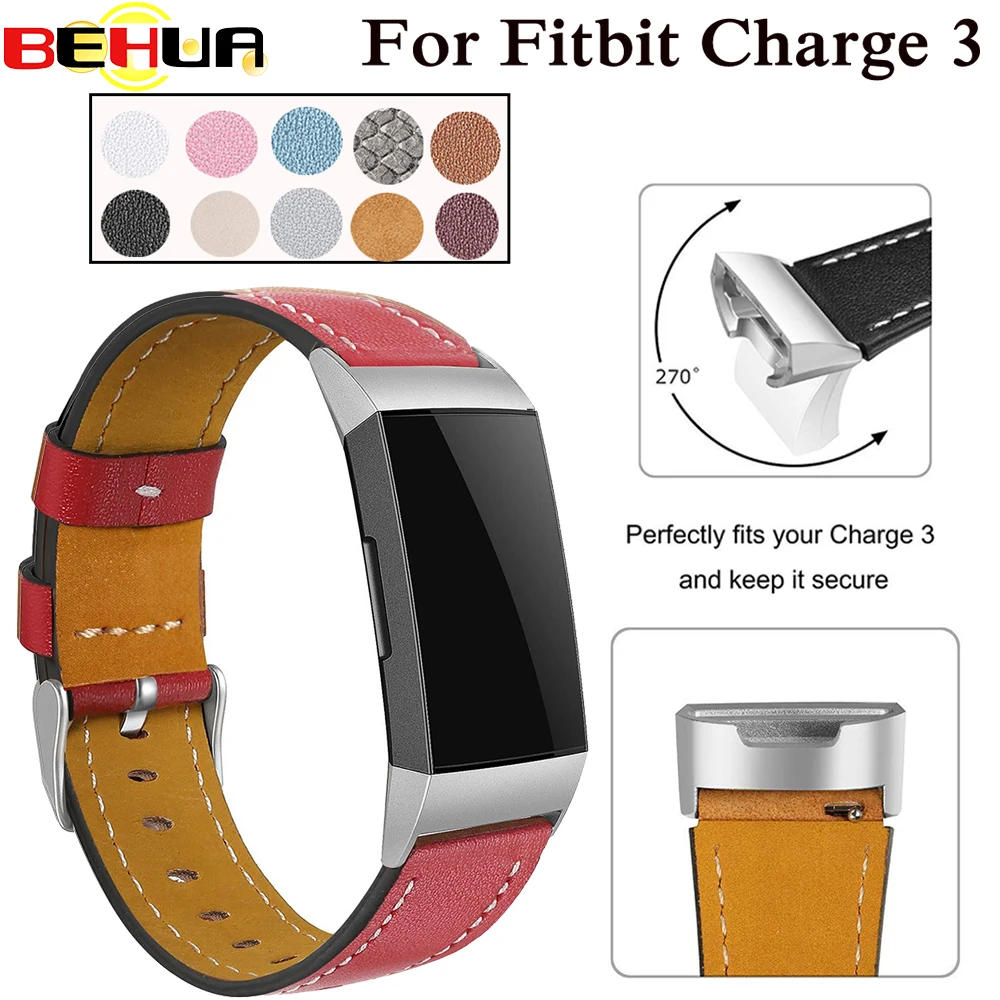 Сменные кожаные ремешки для Fitbit Charge 3 Charge3, сменные Смарт-часы для фитнеса с нержавеющей рамкой