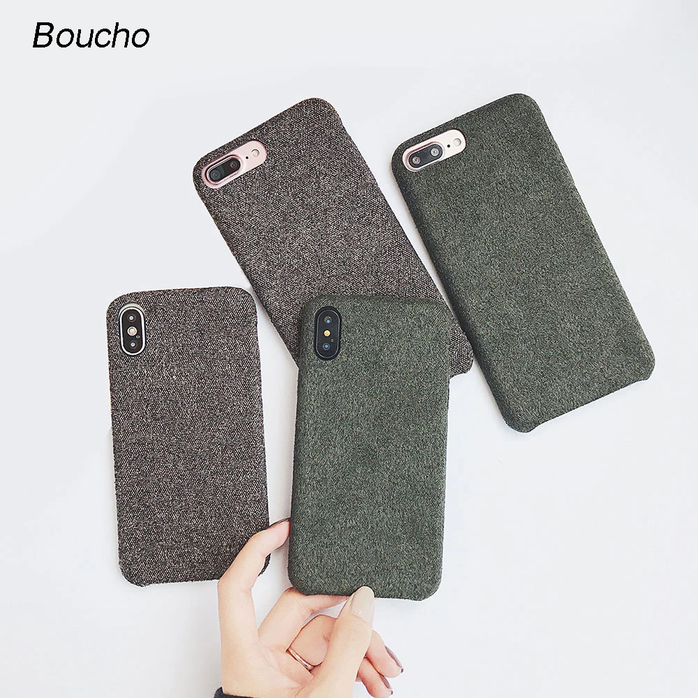 Модный зимний теплый тканевый чехол Boucho для iPhone X 8 plus 7 6S 6 чехлы телефонов 6plus |