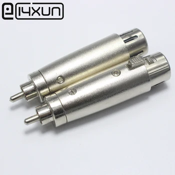 

EClyxun 10Pcs/lot RCA Male Plug to XLR 3Pin Female jack AV Audio Connector MIC Plug Socket Karaoke Speaker Adapter