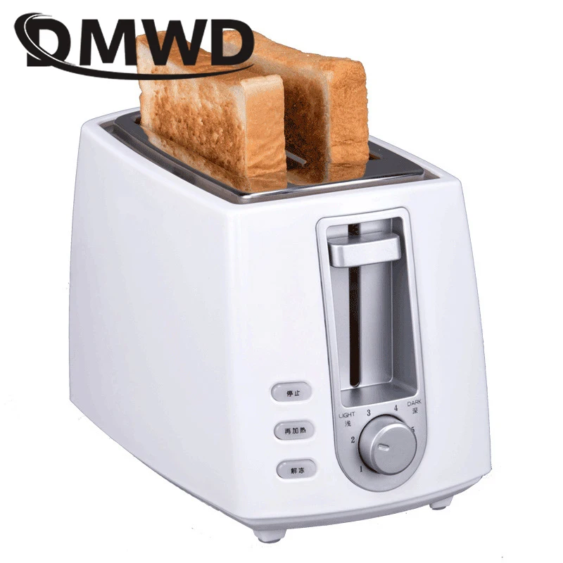 DWMD электрический тостер из нержавеющей стали Бытовая Автоматическая хлебопечка машина для завтрака тост Сэндвич Гриль духовка 2 ломтика