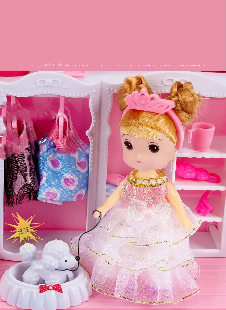 Детский игровой домик сумка вилла Форма Кукла замок дом мебель набор