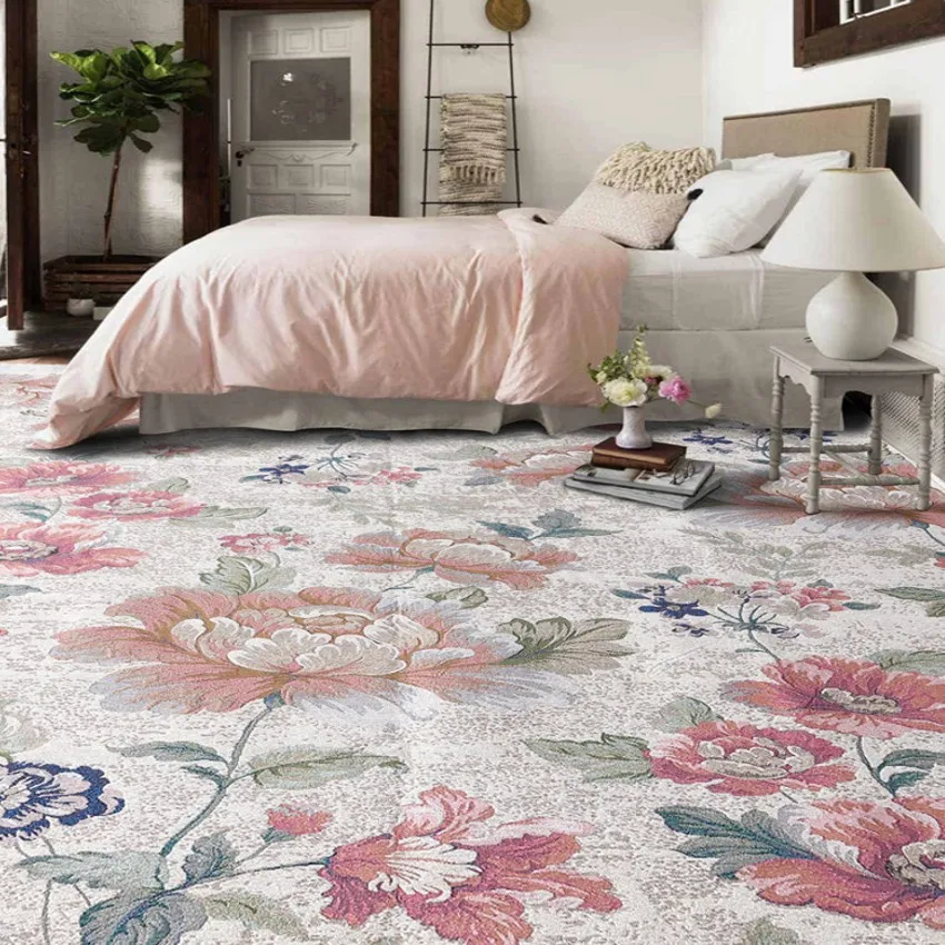 Большие размеры цветочный гостиная прикроватные ковер Большие размеры, журнальный столик ковер, прямоугольный напольный ковер, пастырской украшения дома коврик