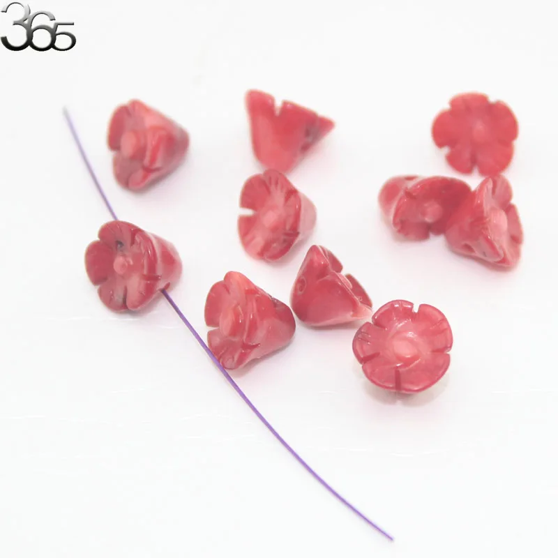 Free Shipping 10pcs 100% Natural Carved Flower Cor...