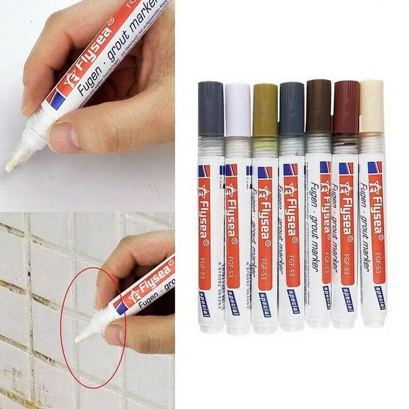 White Color Tile Grout Marker Repair Wall Pen White Grout Marker Odorless  Non Toxic For Tiles Floor 1pc