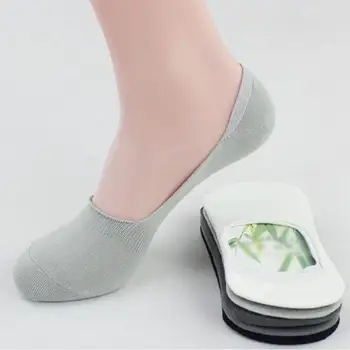 

2019 High Quality Bamboo Fiber Cotton Men Socks Invisible Shallow Mouth Silicone Non-Slip Short Socks Summer Autumn Men Slippers