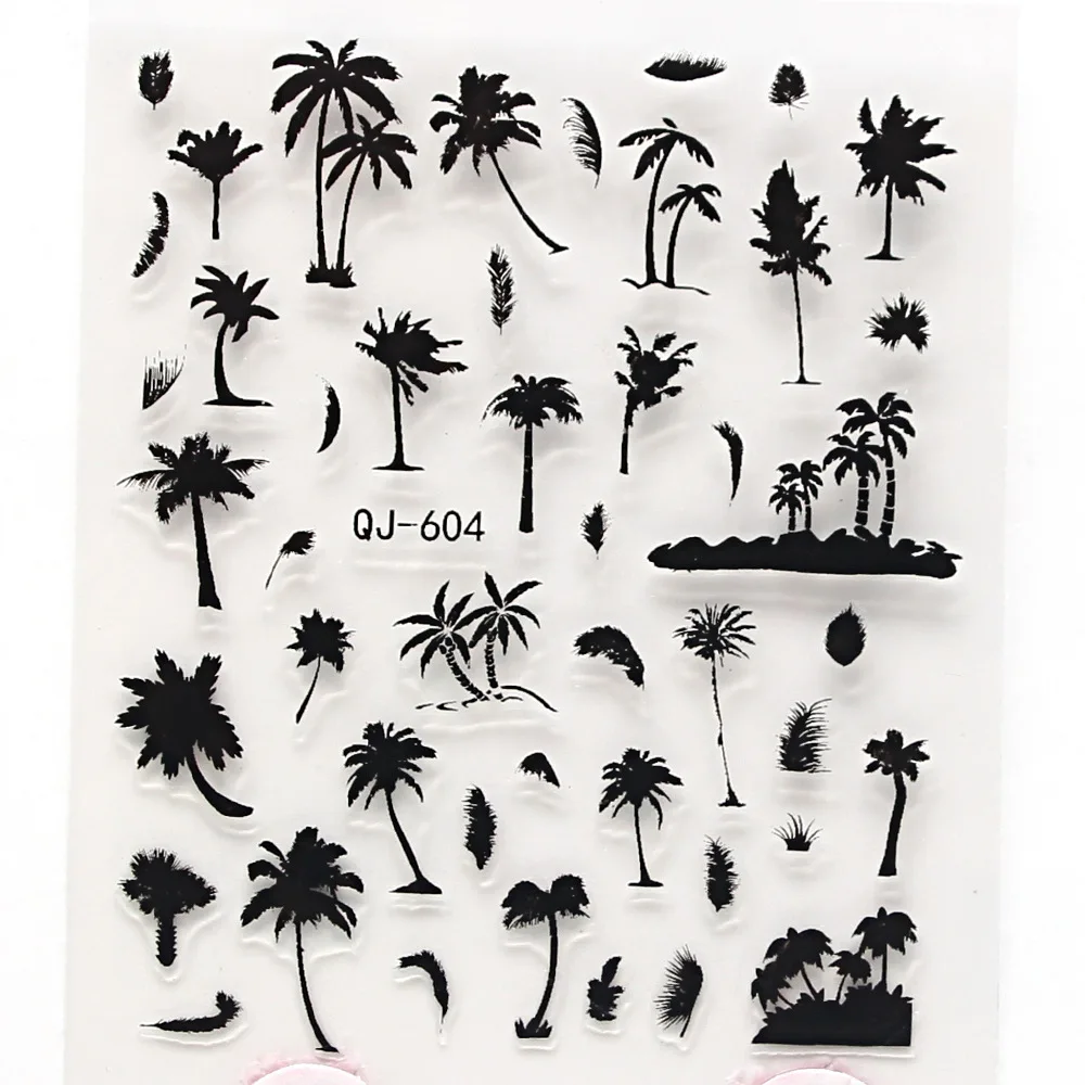 20 sheets coconut tree nail sticker palm tree flamingos 20 sheets coconut tree nail sticker palm tree flamingos
