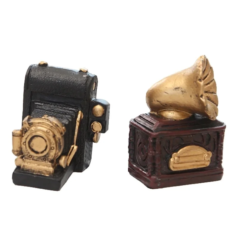 

Vintage Grocery Resin Crafts Decorations Cafe Home Decorations Photography Props Kerosene Lamp Camera Phonograph Pattern Model