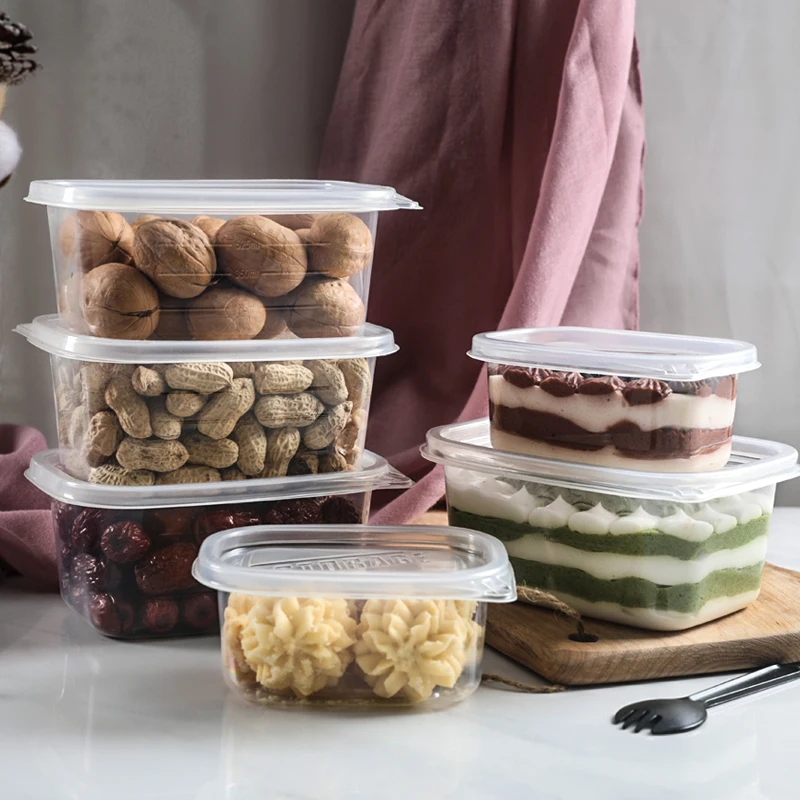 

10/50PCS Melaleuca Mousse Cake Box Soy Milk Fruit Disposable Transparent Fresh Plastic Bento Packing Box Various Specifications