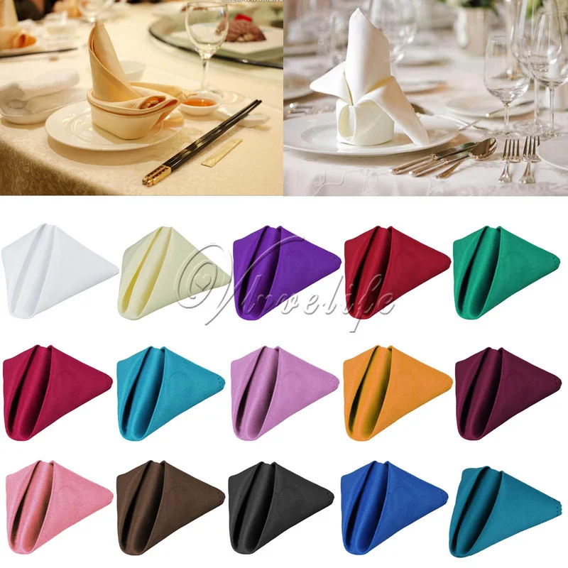 

100pcs 30x30 cm Wedding Table Napkin Linen Napkin Polyester Handkerchief Cloth for Diner Party Xmas Supply Wedding Favors