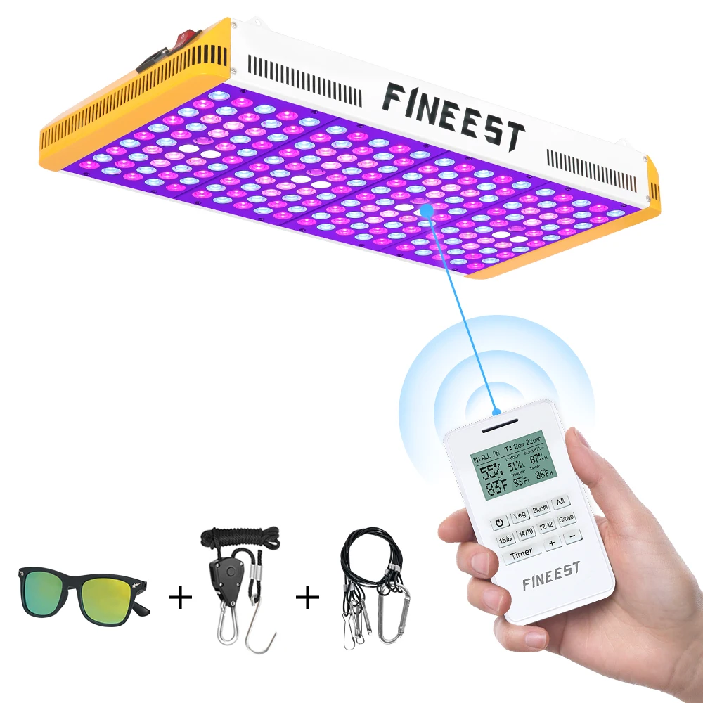 

FINEEST Led Grow Light Full Spectrum 1000W/1500W/2000W/3000W Remote Control Timer Veg Bloom Group Control for Indoor Plants