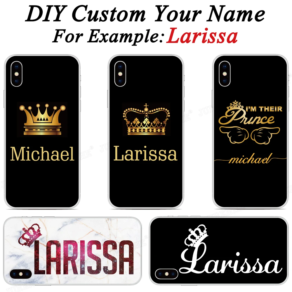 

Customize DIY Name Text Soft TPU Phone Case For Samsung Galaxy J4 Prime J6 Plus J8 J7 J3 2018 EU Version Custom Cover Fundas