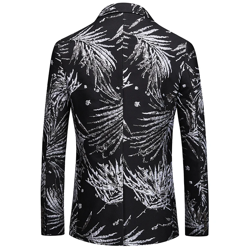 Tang cool 6XL повседневные мужские спортивные пиджаки люксовый бренд мужской Блейзер куртка Slim Fit цветочные блейзеры с принтом для выпускного вечера свадебная одежда