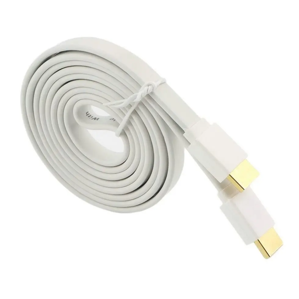 

10PCS 5m White Premium Flat Noodle HDMI Cable HighSpeed For HDMI 3D DVD HDTV