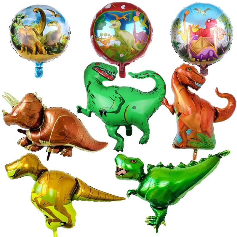 

10pcs Giant Dinosaur foil balloon boys animal balloons childrens dinosaur birthday party jurassic world decorations balloon