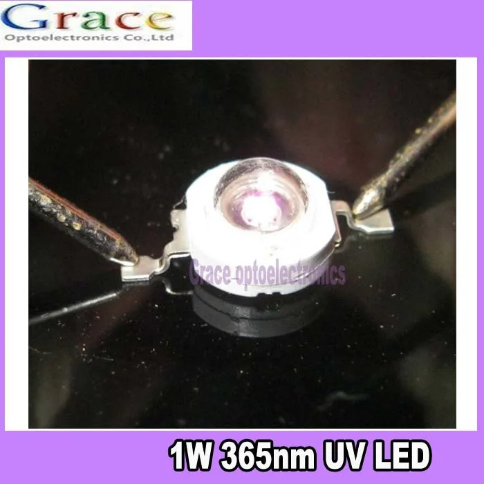 5pcs x1W 365nm UV LED ultraviolet LED lamp light double gold thread High Powerin LED Bulbs
