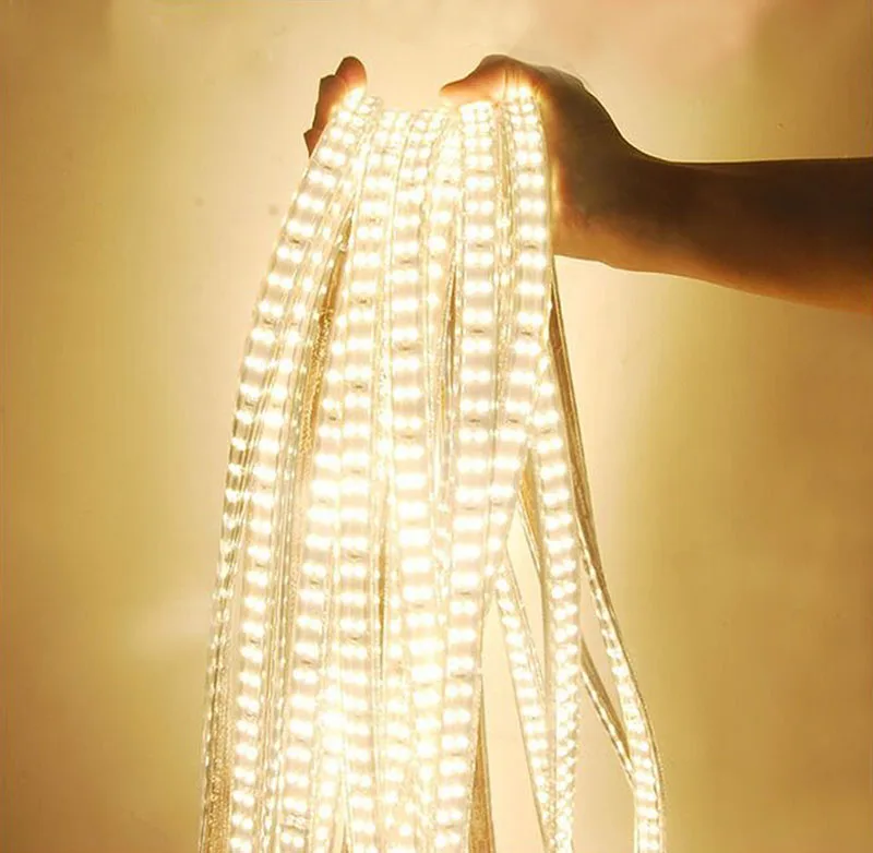 buy white blue ribbon IP67 brightness 2835 waterproof New Super bright double row 2835 indoor outdoor flexible led strip Tape 220V