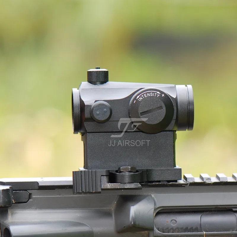 JJ страйкбол Micro 1x24 Red Dot с QD Riser Mount и Killflash/Kill Flash(черный/серебристый/коричневый