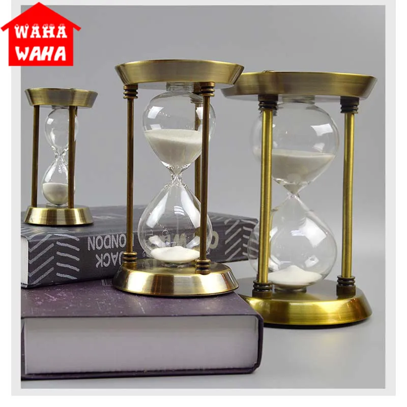 

5min /15min /30min Retro Metal Sandglass Timer 30 Minute Sand Hourglass Valentine Gift Crafts Home Office School Decorative