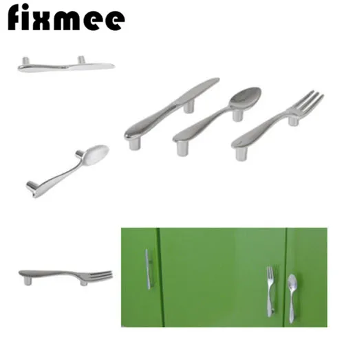 Fixmee 15 قطعة الفضة ملعقة شوكة سكين مطبخ مجلس الوزراء دولاب درج سحب مقابض المقابض Fixmee 15 قطعة الفضة ملعقة شوكة سكين مطبخ مجلس الوزراء دولاب درج سحب مقابض المقابض