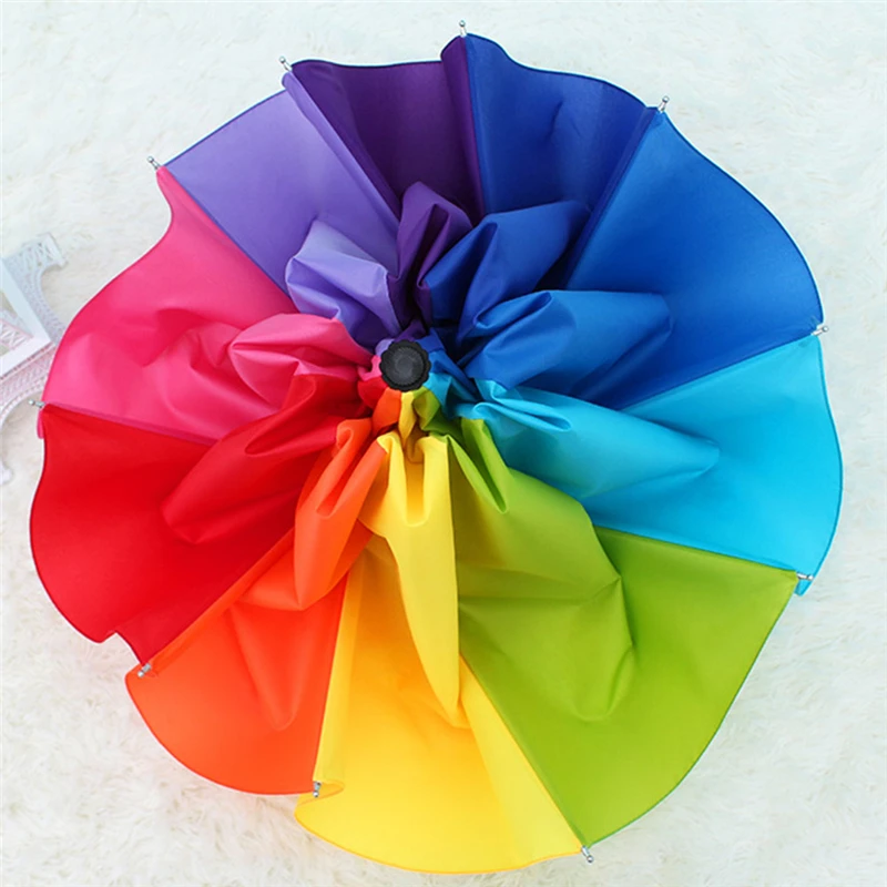 10 видов цветов, Женский Радужный зонтик, большой складной цветной зонтик, Женский солнечный и дождливый зонтик